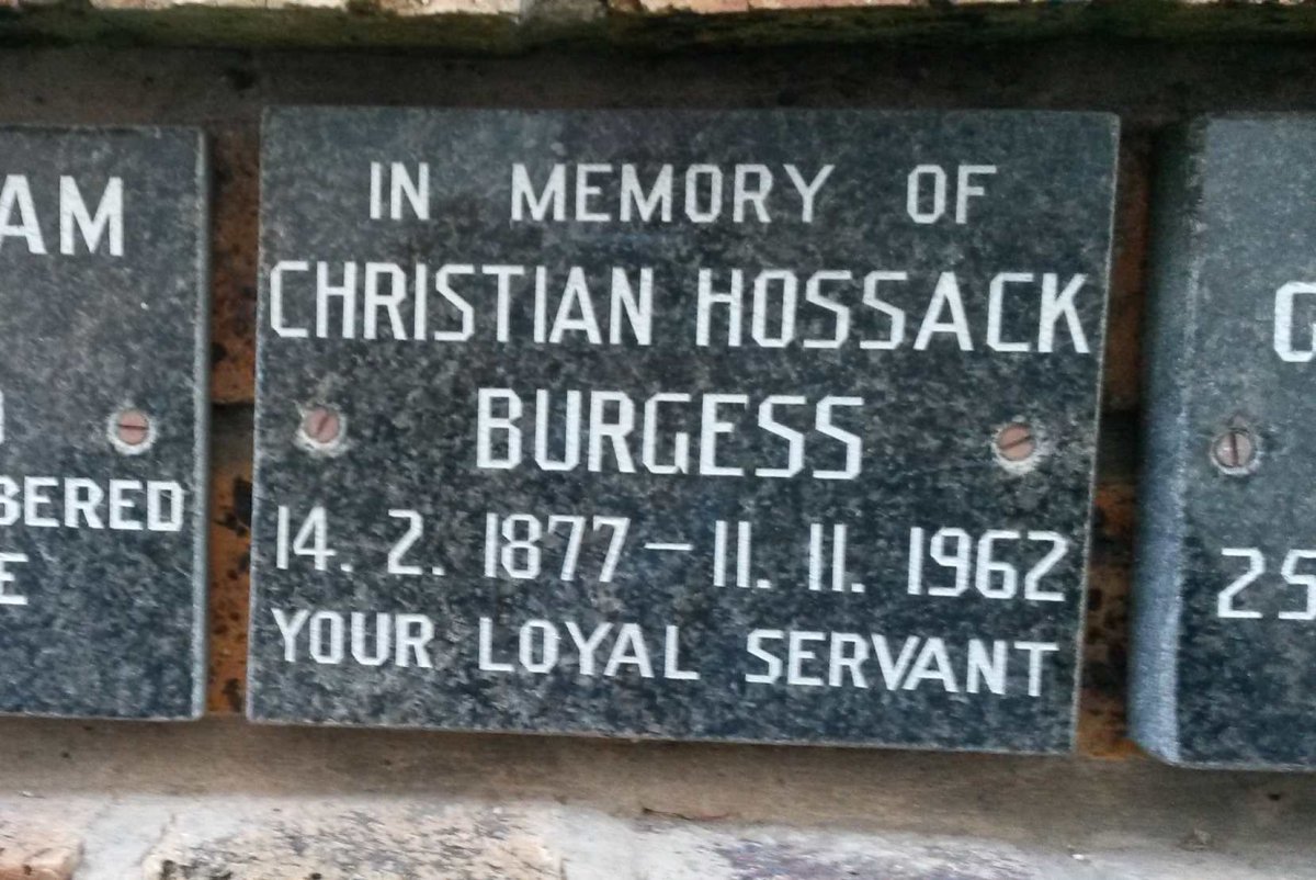 BURGESS Christian Hossack 1877-1962