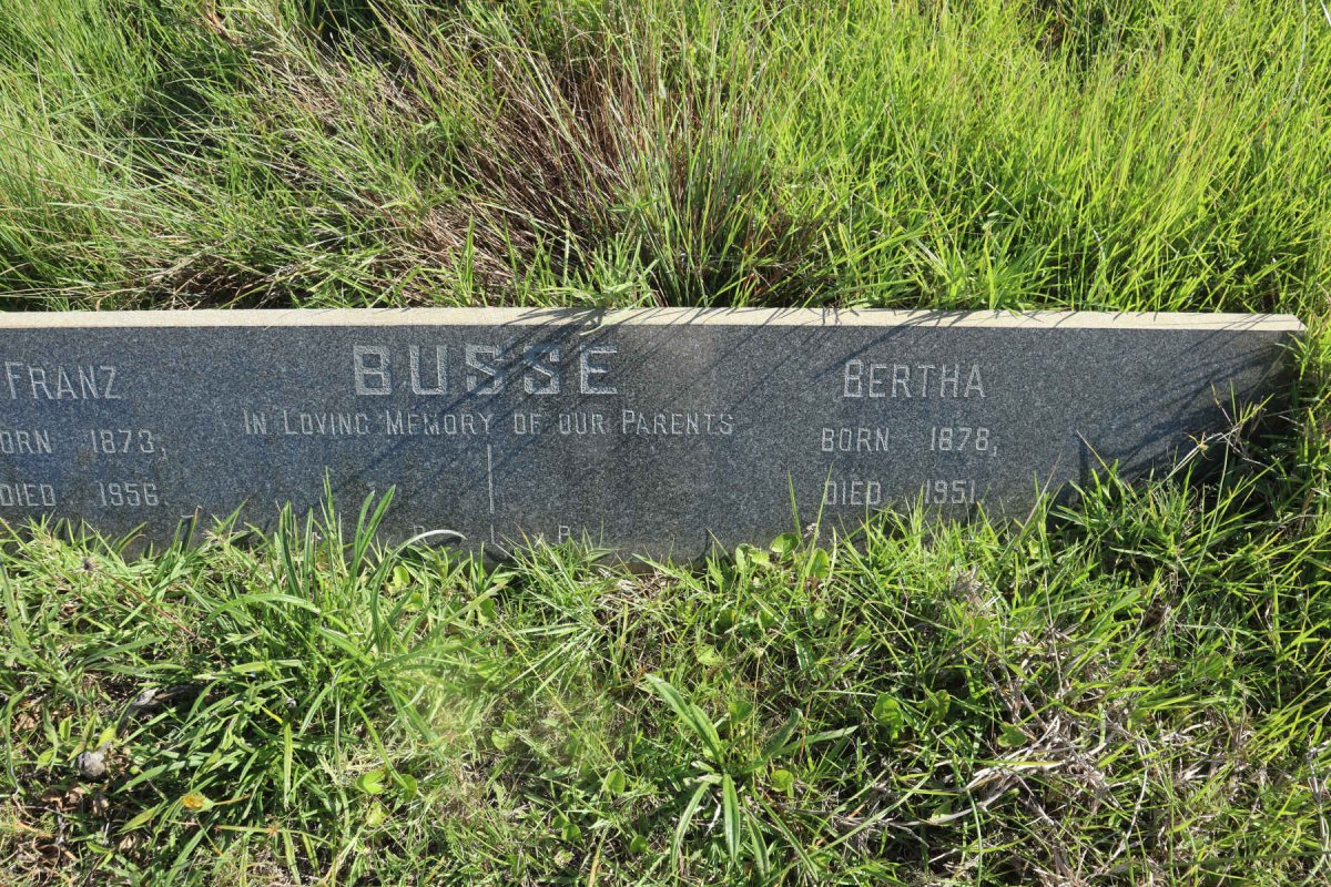 BUSSE Franz 1873-1956 &amp; Bertha 1878-1951