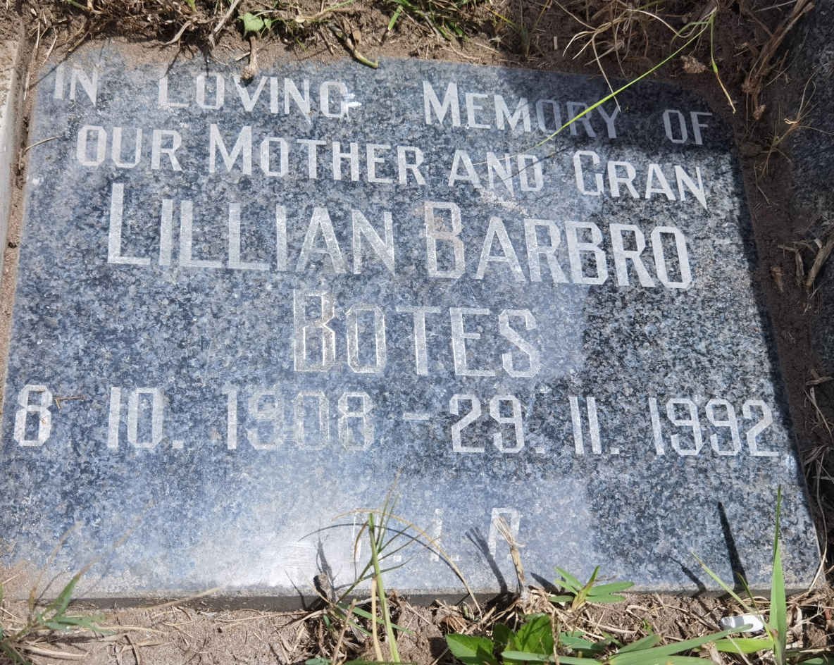 BOTES Lillian Barbro 1908-1992