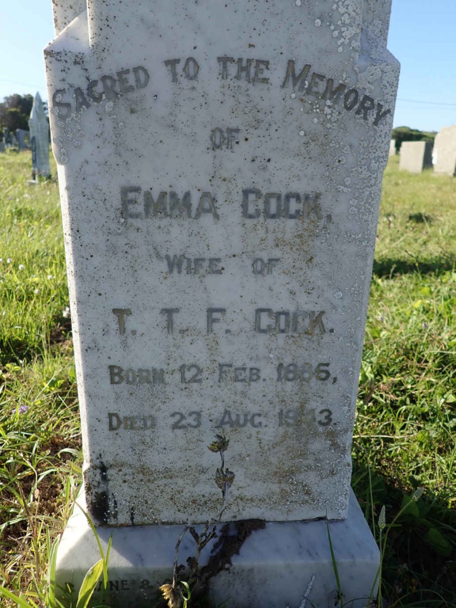 COCK Thomas Toy Frederic -1920 &amp; Emma 1885-1943