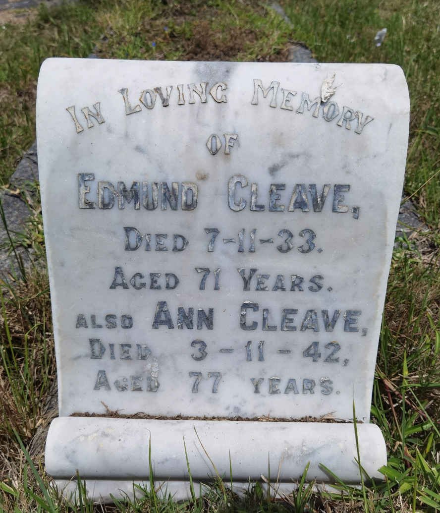 CLEAVE Edmund -1933 &amp; Ann -1942