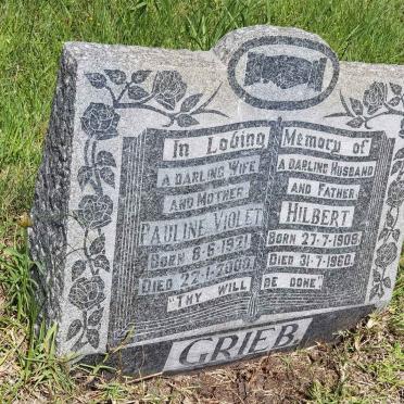 GRIEB Hilbert 1908-1960 & Pauline Violet 1921-2000