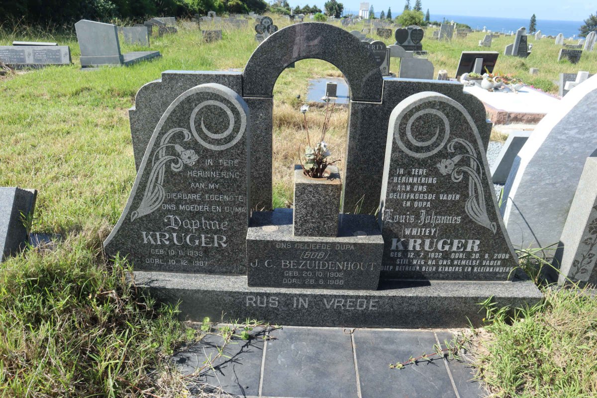 KRUGER Louis Johannes 1932-2008 &amp; Daphne 1933-1987 :: BEZUIDENHOUT J.C. 1902-1988