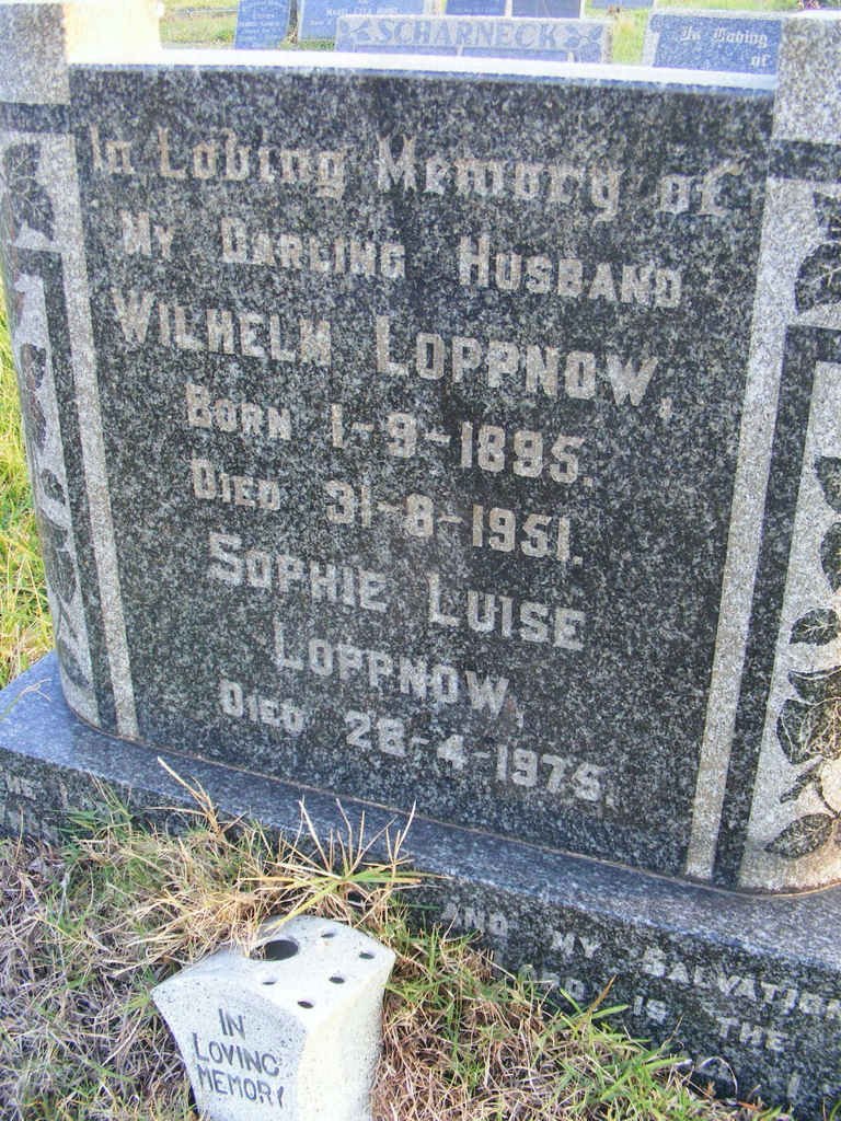 LOPPNOW Wilhelm 1895-1951 &amp; Sophie Luise -1975