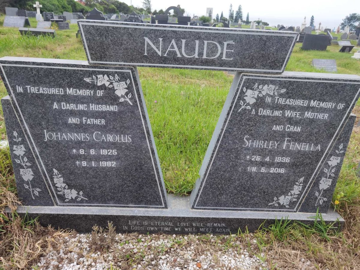 NAUDÉ Johannes Carolus 1925-1982 &amp; Shirley Fenella 1936-2016