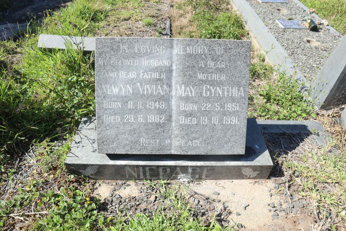 NIEPAGE Alwyn Vivian 1949-1982 &amp; May Cynthia 1951-1991