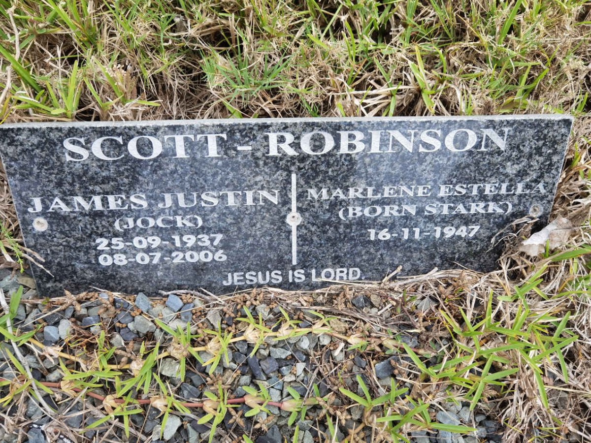 ROBINSON James Justin, SCOTT 1937-2006 &amp; Marlene Estella STARK 1947-