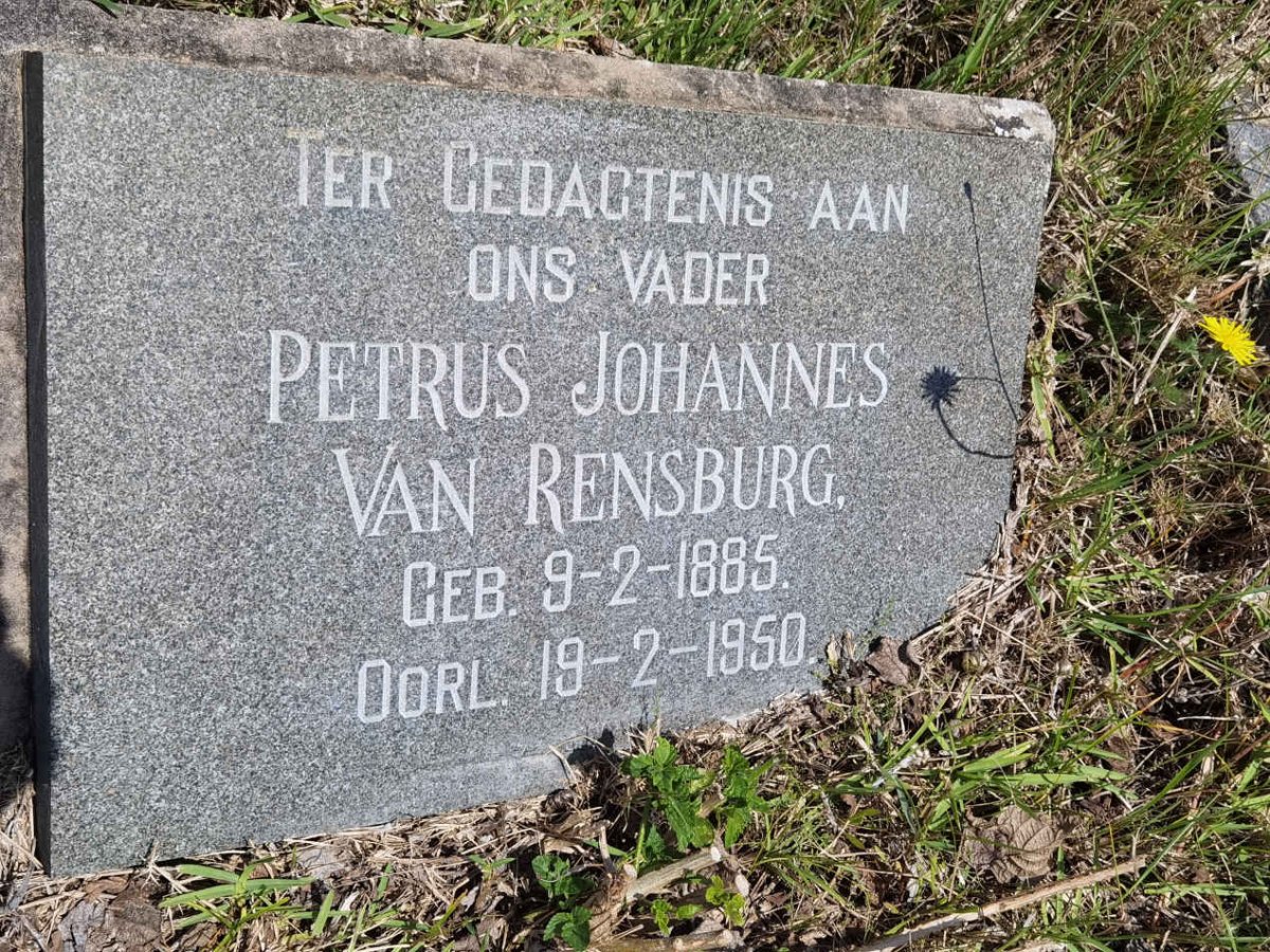 RENSBURG Petrus Johannes, van 1885-1950