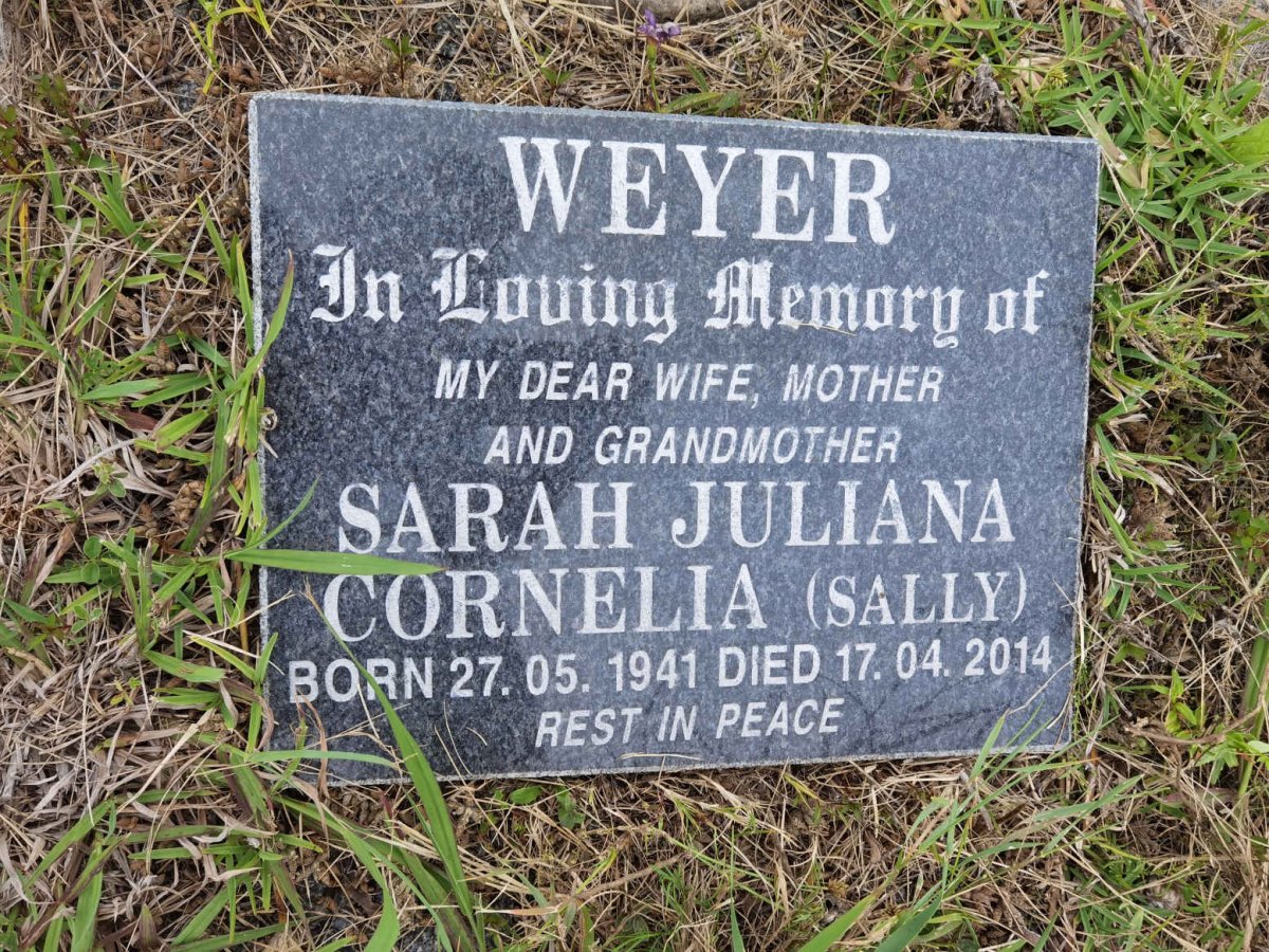 WEYER Sarah Juliana Cornelia 1941-2014