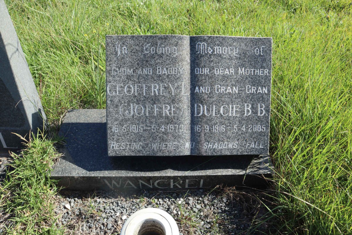 WANCKEL Geoffrey L. 1915-1973 &amp; Dulcie B.B. 1916-2005