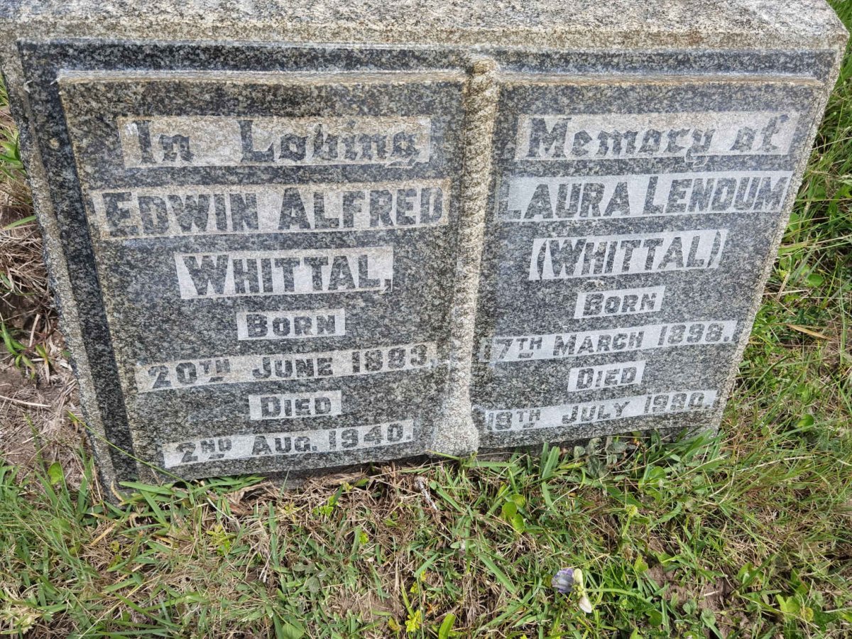 WHITTAL Edwin Alfred 1883-1940 &amp; Laura LENDUM 1898-1990