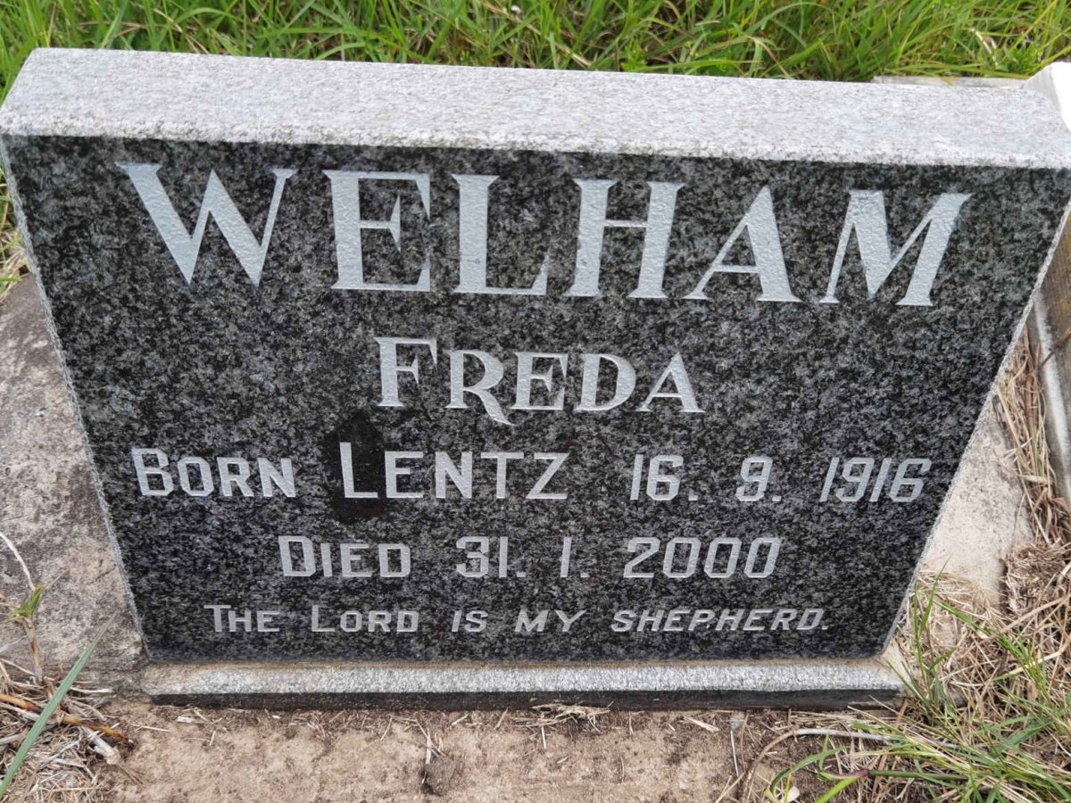 WELHAM Freda nee LENTZ 1916-2000
