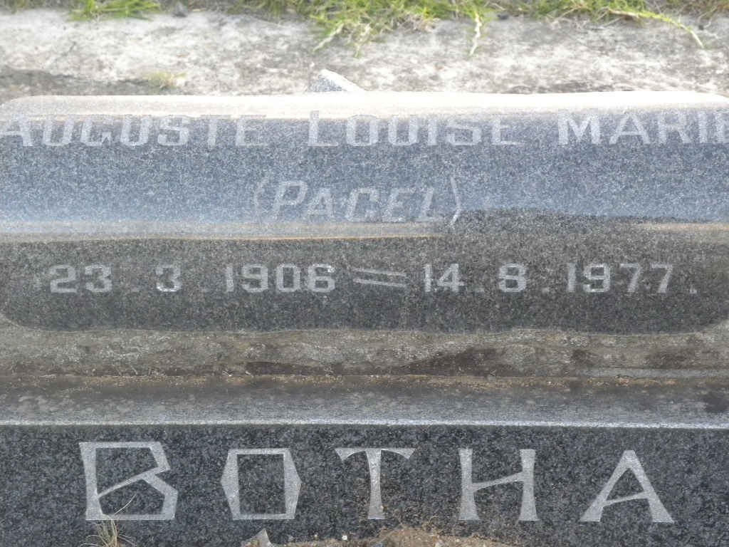 BOTHA Auguste Louise Marie nee PAGEL 1906-1977