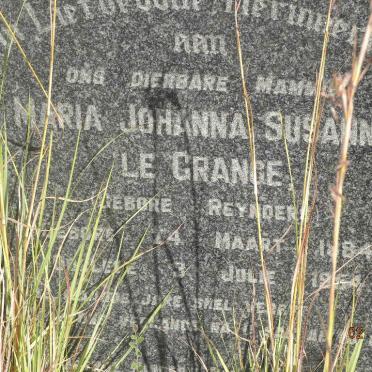 GRANGE Maria Johanna Susanne, le nee REYNDERS 1884-1954