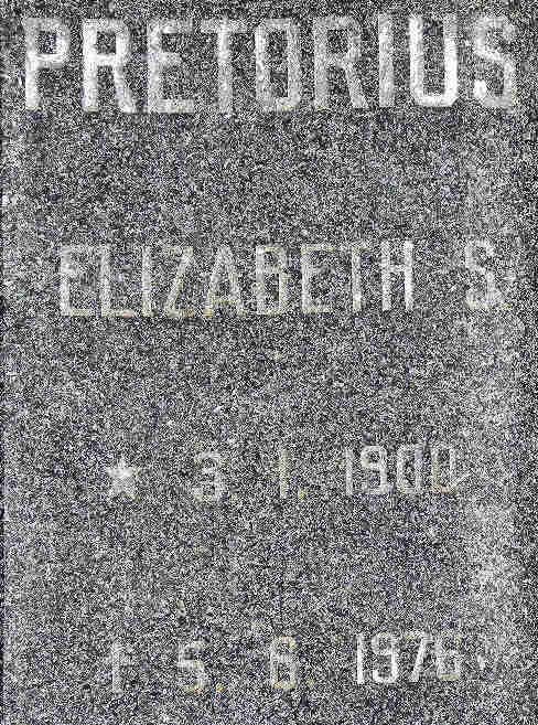 PRETORIUS Elizabeth S. 1900-1976