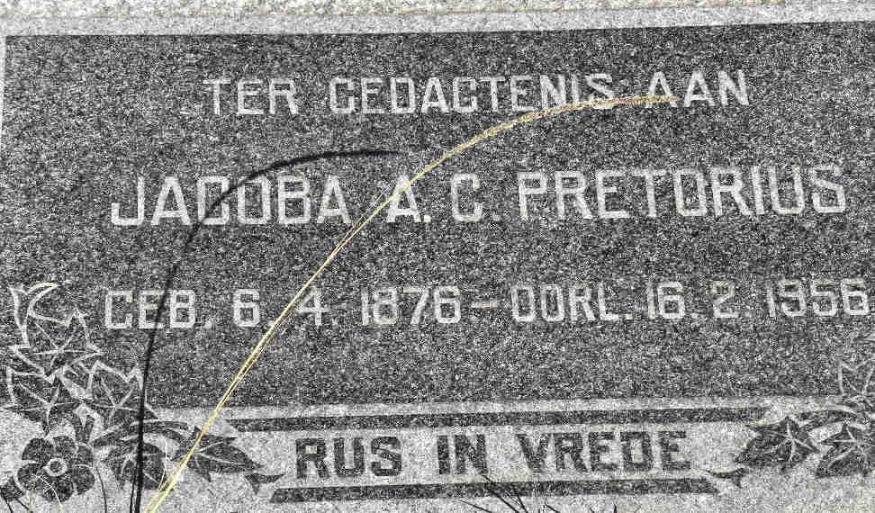 PRETORIUS Jacoba A.C. 1876-1956