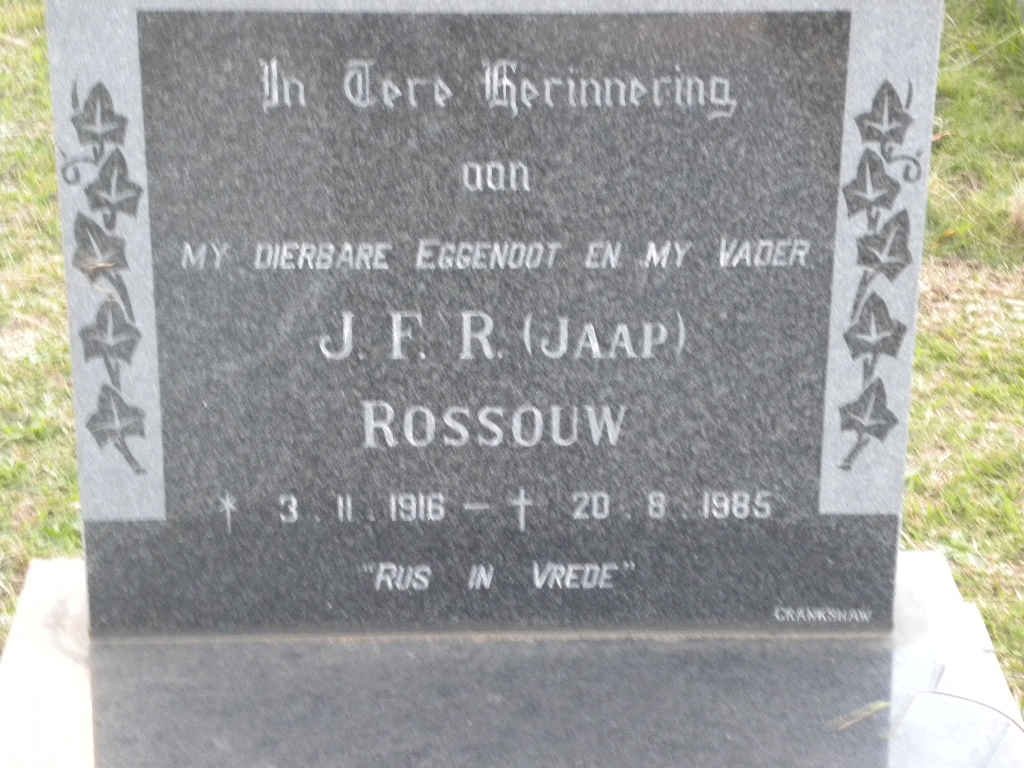 ROSSOUW J.F.R. 1916-1985