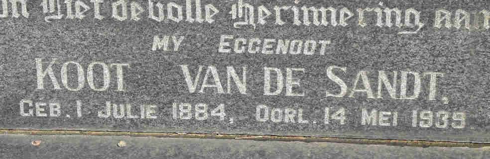 SANDT Koot, van de 1884-1939