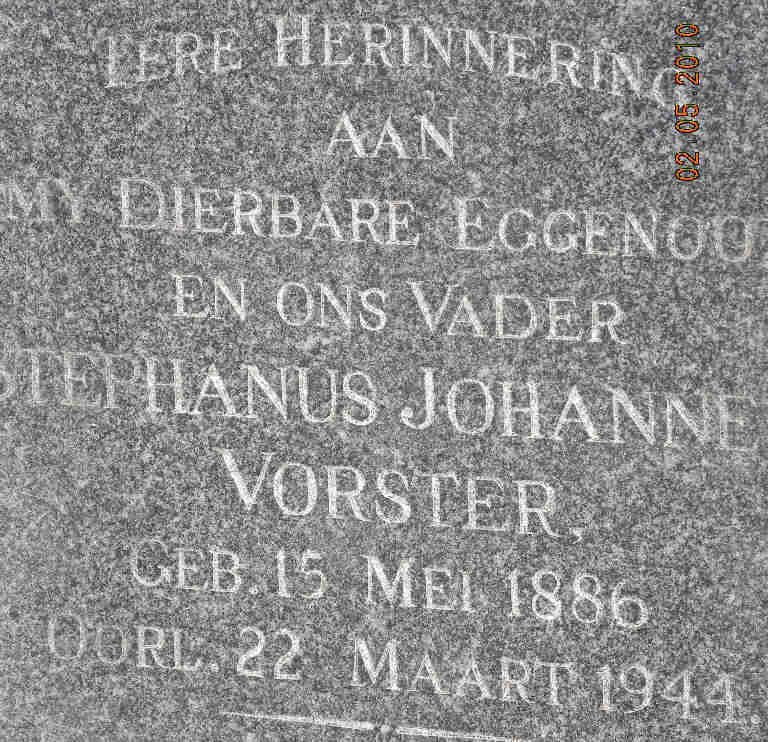 VORSTER Stephanus Johannes 1886-1944