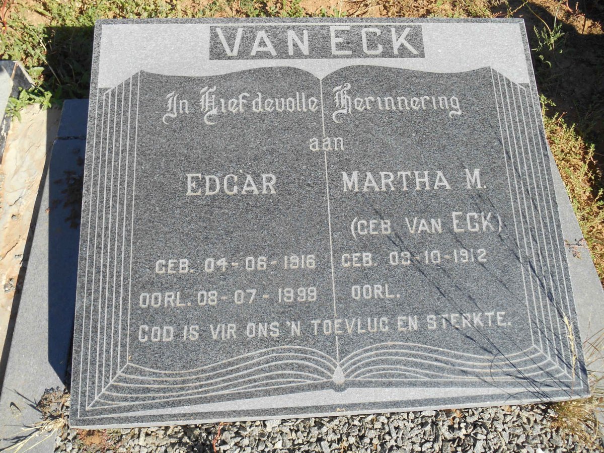 ECK Edgar, van 1916-1999 &amp; Martha M. VAN ECK 1912-