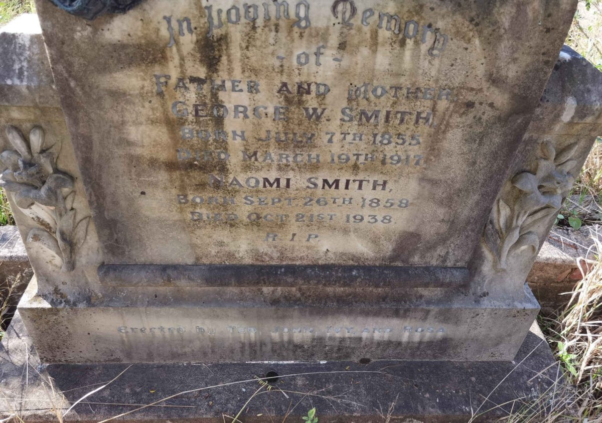 SMITH George W. 1855-1917 &amp; Naomi 1858-1938