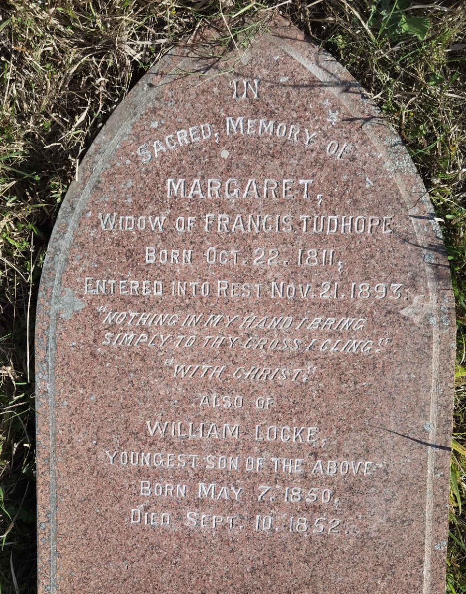 TUDHOPE Margaret 1811-1893 :: TUDHOPE William Locke 1850-1852