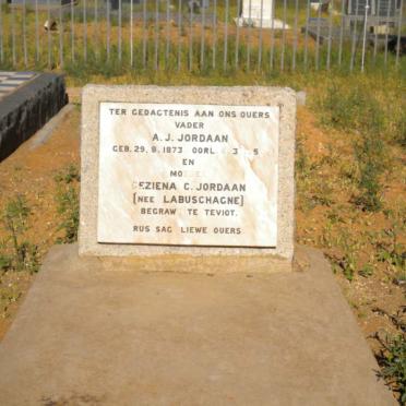 JORDAAN A.J. 1873-1995 &amp; Geziena C. nee LABUSCHAGNE