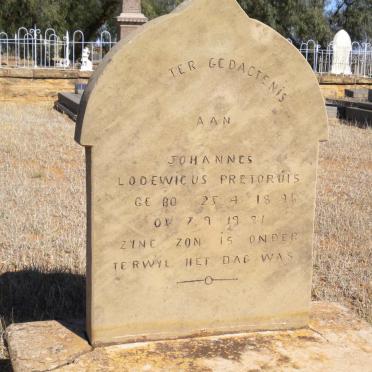 PRETORIUS Johannes Lodewicus 1896-1921