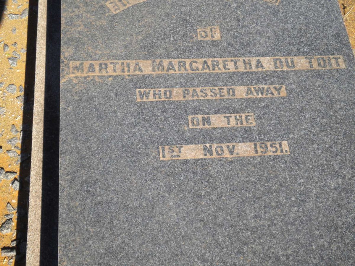 TOIT Martha Margaretha, du -1951