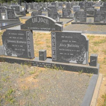 VILJOEN Johannes Stephanus 1908-1986 &amp; Alice Mathilda HITZEROTH 1917-1989
