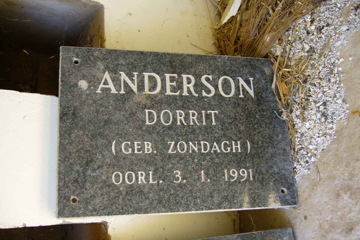 ANDERSON Dorrit nee ZONDAGH -1991 (Muur)