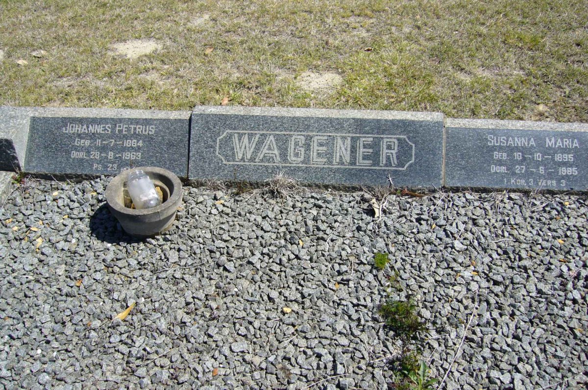 WAGENER Johannes Petrus 1884-1963 &amp; Susanna Maria 1895-1985