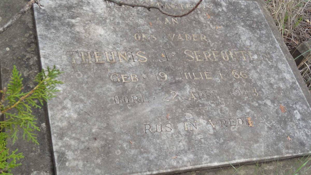 SERFONTEIN Theunis J. 1866-1948
