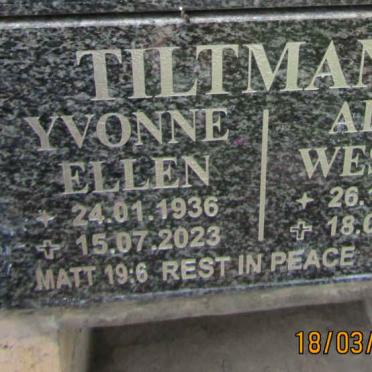 TILTMANN Alan Wesley 1957-2023 & Yvonne Ellen 1936-2023