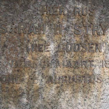 STRYDOM Sarah H. nee GOOSEN 1916-1944 :: STRYDOM  Andries S. 1944-1944