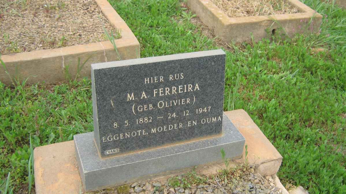 FERREIRA M.A. nee OLIVIER 1882-1947