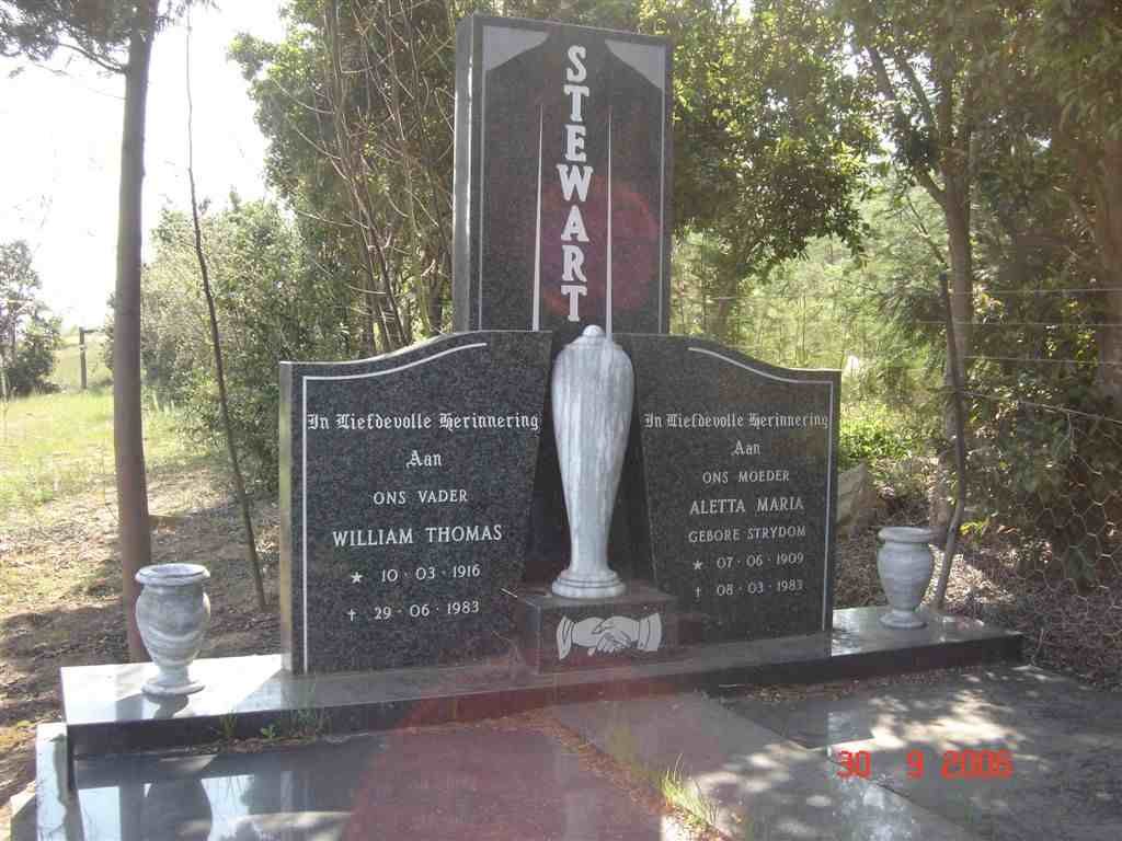 STEWART William Thomas 1916-1983 &amp; Aletta Maria STRYDOM 1909-1983