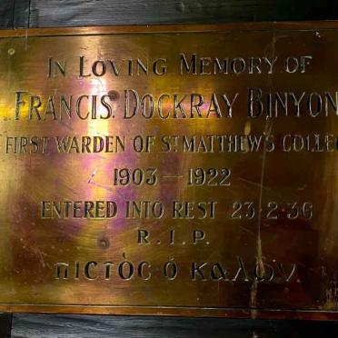 BINYON Francis Dockray -1936