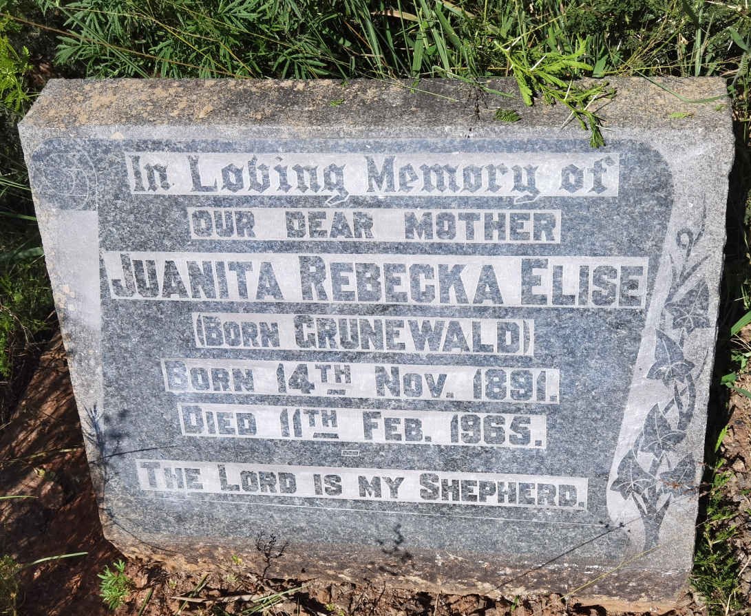 ? Juanita Rebecka Elise nee GRUNEWALD 1891-1965