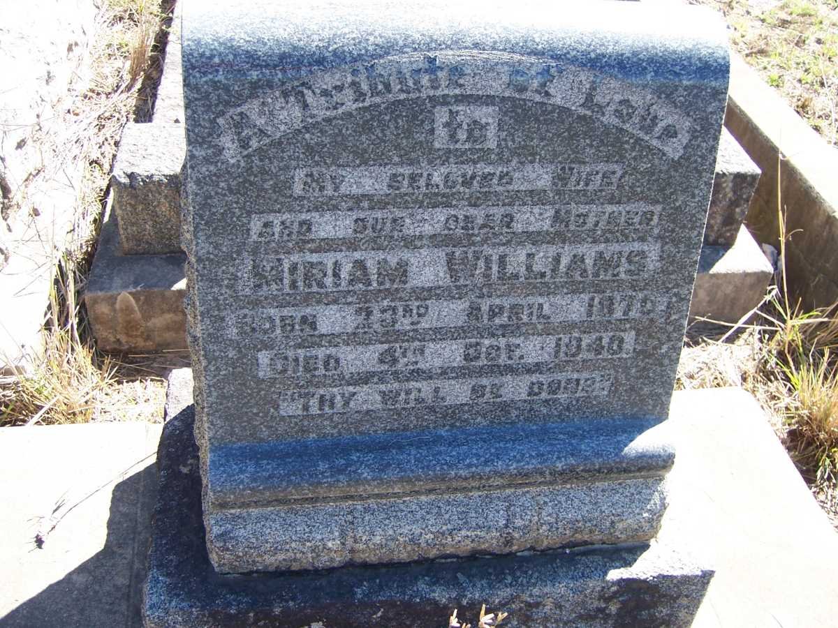 WILLIAMS Miriam 1870-1940