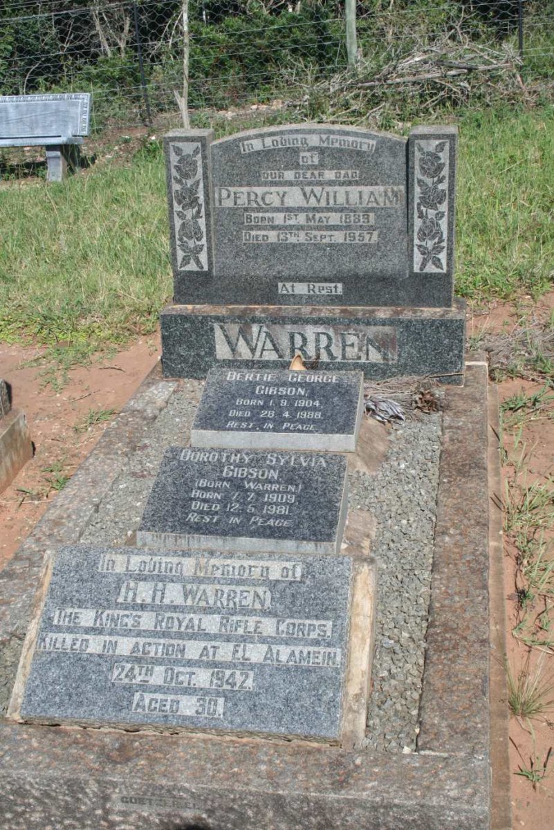 WARREN Percy 1889-1957 :: GIBSON Bertie George 1904-1988 &amp; Dorothy Sylvia WARREN 1909-1981 :: WARREN H.H. -1942