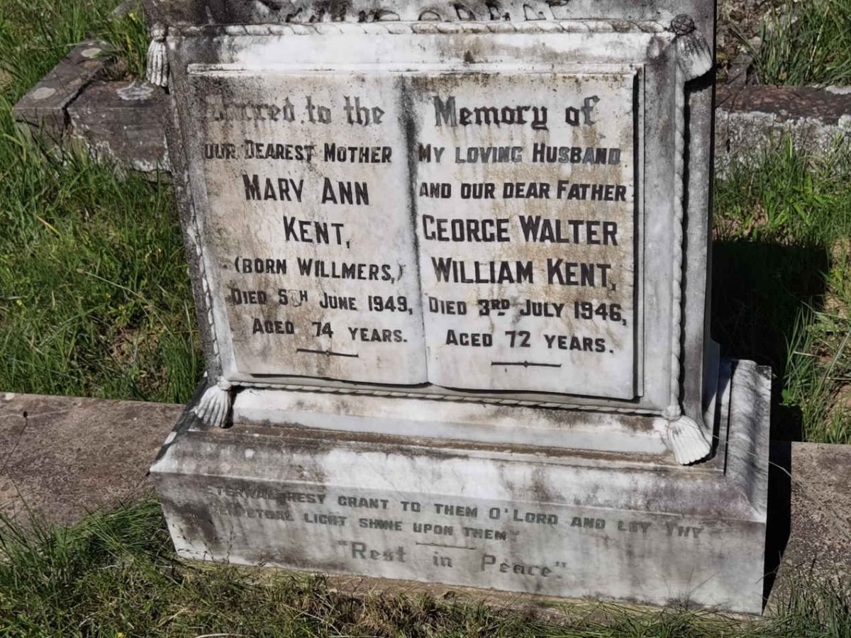 KENT George Walter William -1946 & Mary Ann WILLMERS -1949