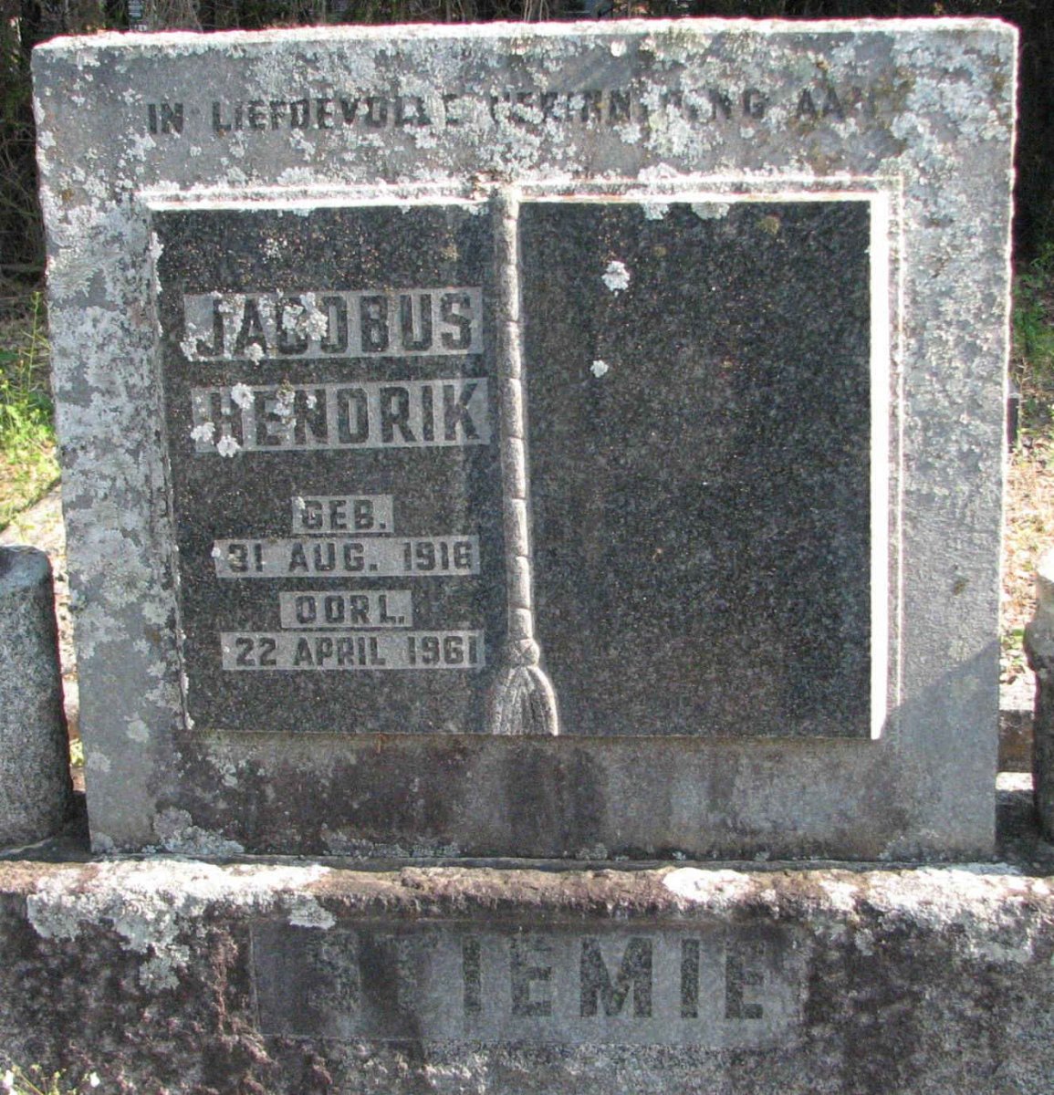 STIEMIE Jacobus Hendrik 1916-1961