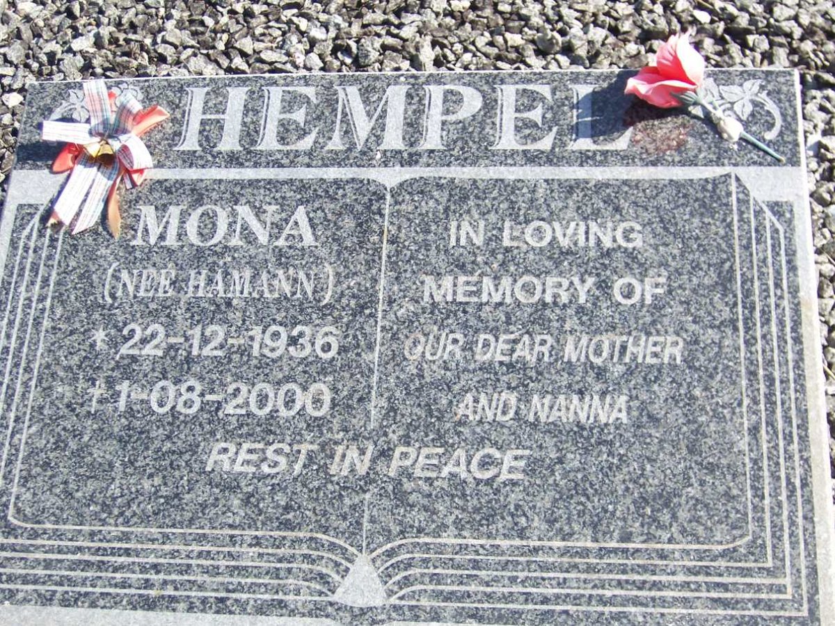 HEMPEL Mona nee HAMANN 1936-2000