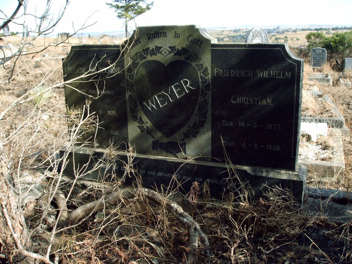 WEYER Friedrich Wilhelm Christian 1877-1959 &amp; Helene Wilhelmine KRETZMANN 1876-1957