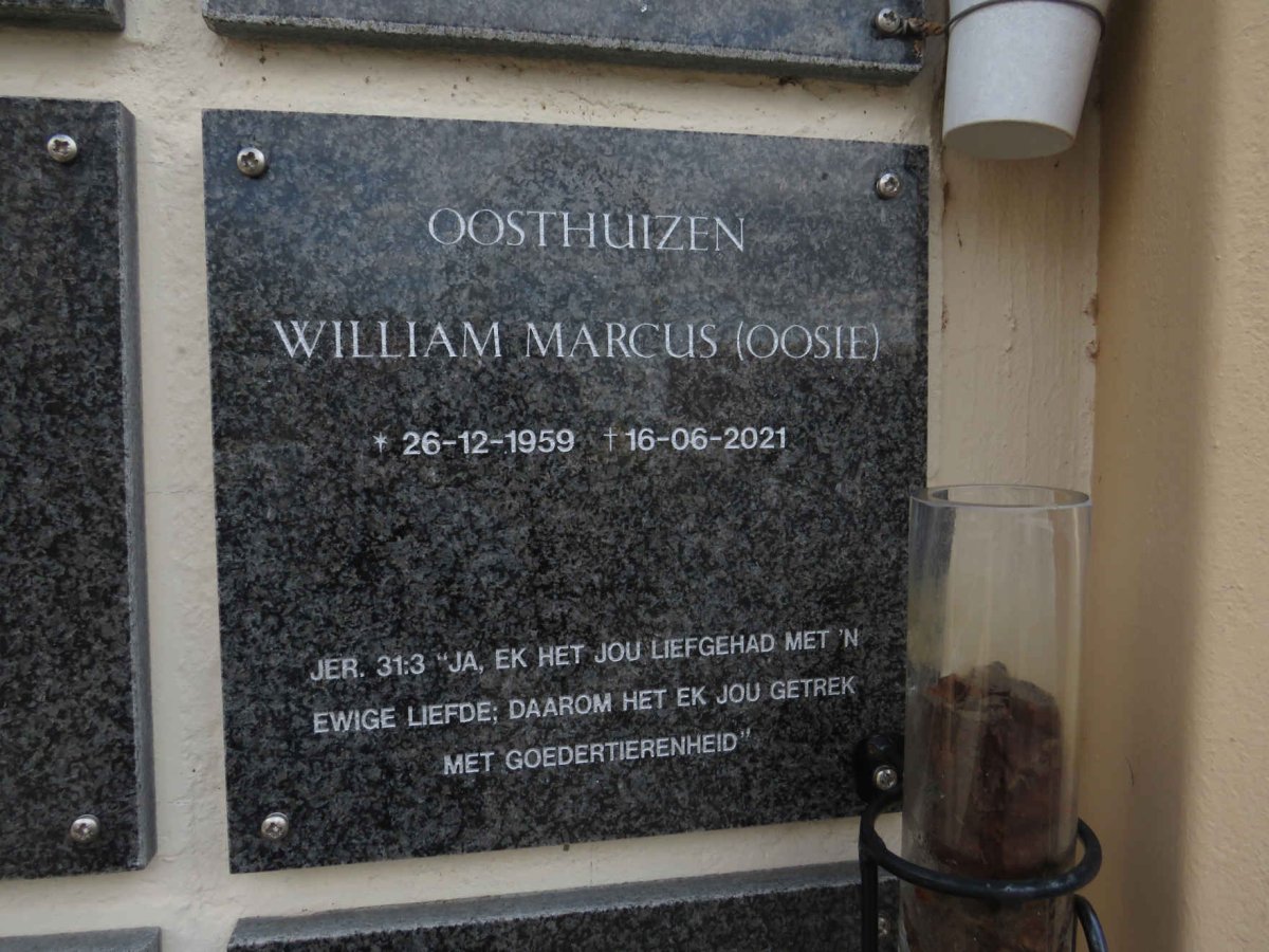 OOSTHUIZEN William Marcus 1959-2021