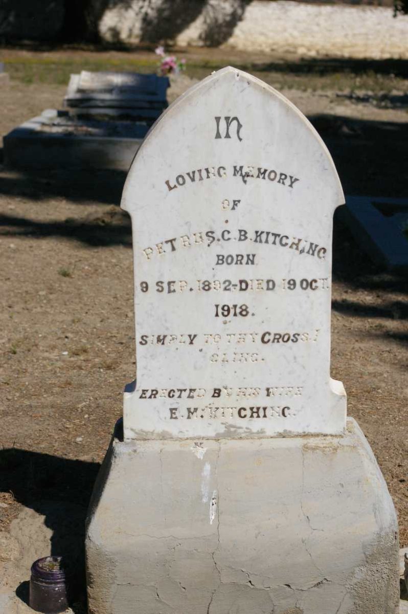 KITCHING Petrus C.B. 1892-1918