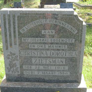 ZIETSMAN Christina Dorothea 1916-1956