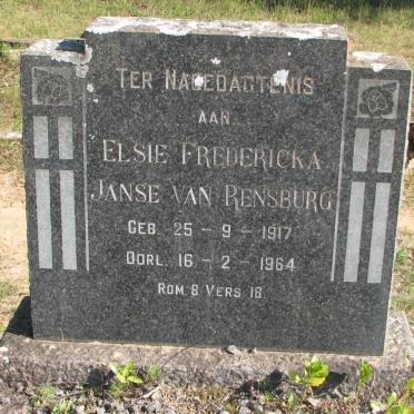 RENSBURG Elsie Fredericka, Janse van 1917-1964
