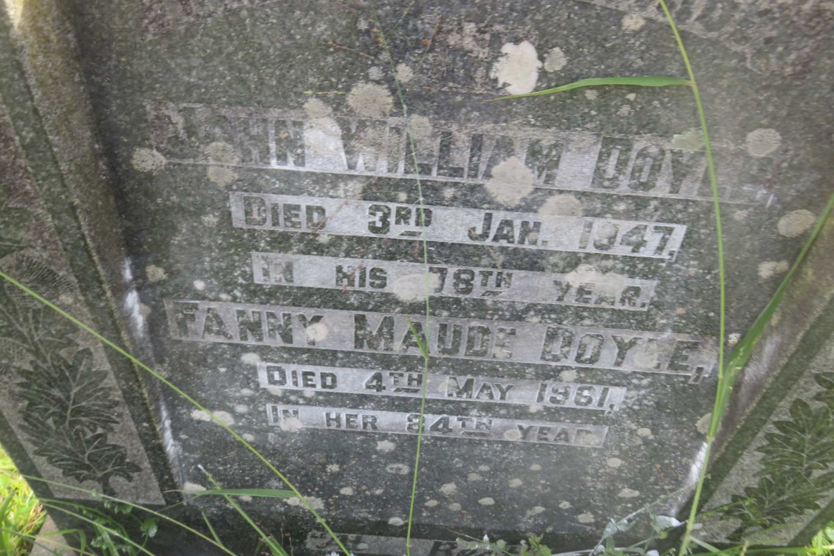 DOYLE John William -1947 &amp; Fanny Maude -1961